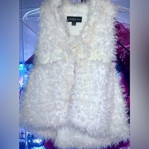 Isabella & Chloe faux fur off white long vest. Beautiful for any occasion!